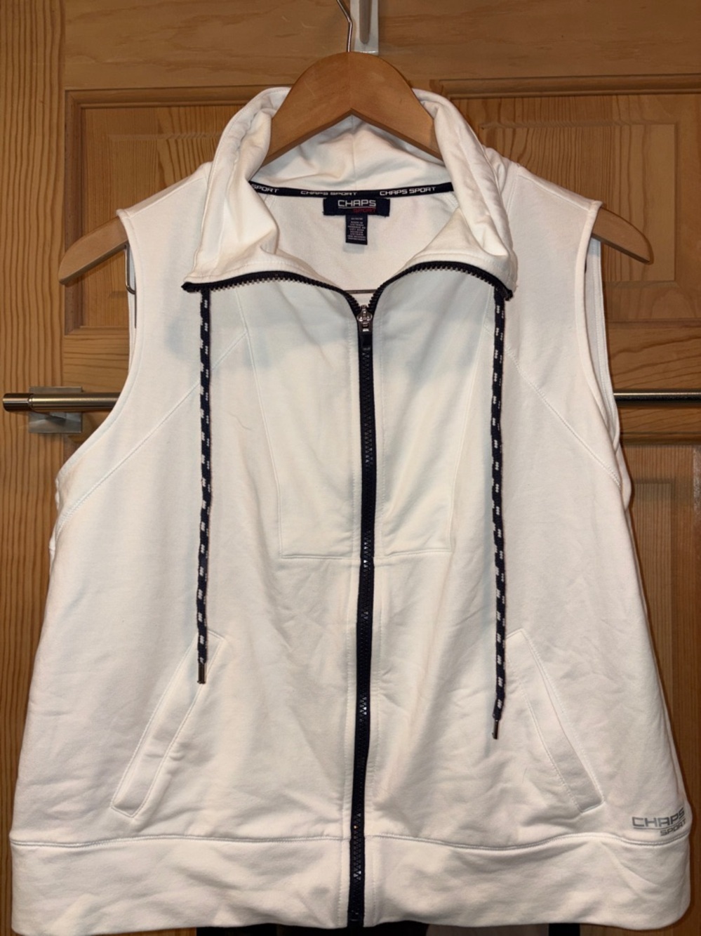 White Lightweight Cropped Sport Vest Chaps by Ralph Lauren Sz M